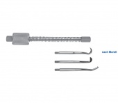 Коронкосниматель ручной nach Morell, с пружиной, односторонний, в комплекте 3 насадки | HLW Dental Instruments (Германия)