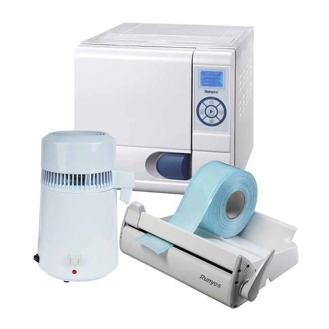 Комплект Runyes: автоклав Wind 23 (23 л) + дистиллятор Drink (4 л) + запечатывающее устройство Seal 120 | Runyes (Китай)