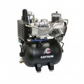 Cattani 45-238 - безмасляный компрессор для 3-х стоматологических установок, c осушителем, без кожуха, с ресивером 45 л, 238 л/мин | Cattani (Италия)