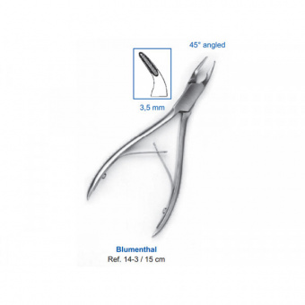 Кусачки костные Blumenthal, 15см, 3,5мм, 45° угол рабочей части, HLW Dental Instruments (Германия)