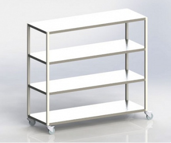 Стеллаж для биксов, полки - нержавейка