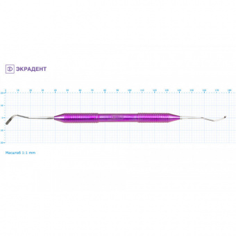 03-06 - гладилка двустороняя изогнутая 2,2/2,2, Экрадент (Россия)