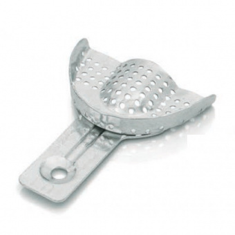 Ложка слепочная верхняя малая (S) с перфораций без бортика, детская, из аллюминия, Asa Dental (Италия)